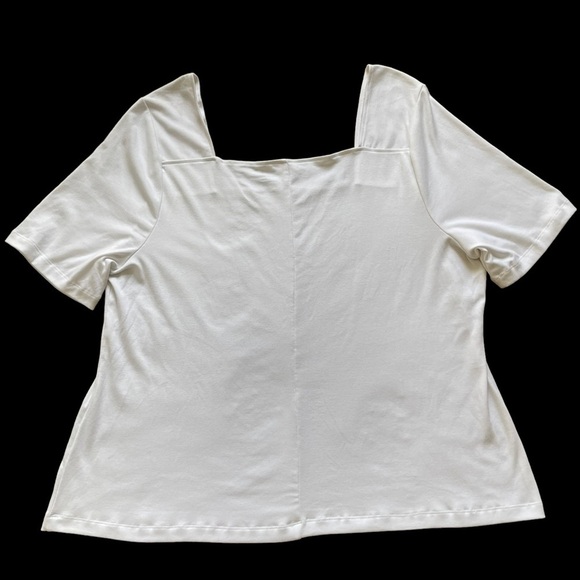Lane Bryant Women’s Square Neckline White Top Plus Size 22/24 Neutral Classic - Picture 4 of 7